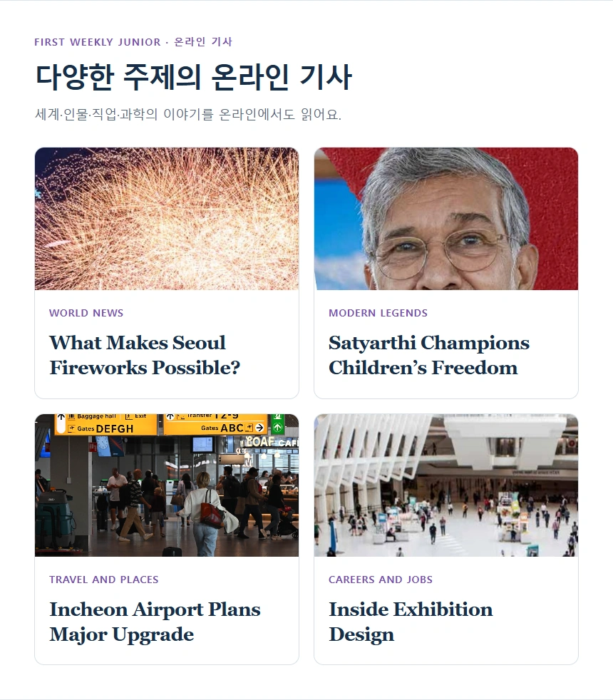 다양한 주제의 온라인 기사